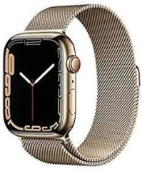 Apple Watch Series 7 Gold Stainless Steel Case with Gold Milanese Loop