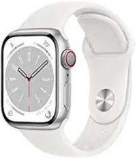 Apple Watch Series 8 GPS + Cellular 41mm Silver Aluminium Case with White Sport Band Regular