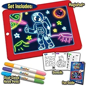 Auslese Kids Leaning Magic Sketch Drawing Pad with 2D 3D Glasses LED Glow Board for Kids/Toddlers Boys & Girls Ages