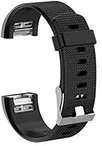 CHI AK Compatible for Fitbit Charge 2 Fashion Mesh Watch Band Soft Silicone Wrist Strap 5.5 7.5 inch Multicolor