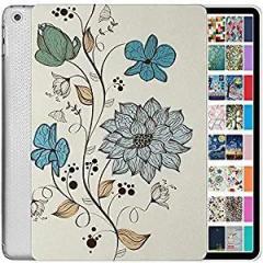 DuraSafe Cases for iPad 6 5 Gen Air 2 1 9.7 [iPad Air 1st 2nd 5th 6th Generation] A1893 A1954 A1822 A1823 Printed Lightweight Shock Absorbant Flexible TPU Protective Clear Case Watercolor Flowers