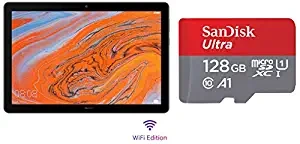 HUAWEI MediaPad T5 Tablet WiFi Edition, Black + SanDisk 128GB Class 10 microSDXC Memory Card with Adapter