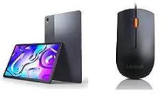 Lenovo Tab P11 Plus Tablet, Slate Grey with 2K Display & 300 Wired Plug & Play USB Mouse, High Resolution 1600 DPI Optical Sensor
