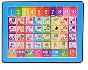 Outgeek Kids Learning Tablet Touch Screen Preschool Learning Pad Touch Alphanumeric Educational Toy