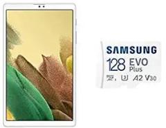 Samsung Galaxy Tab A7 Lite 8.7 inches, Slim Metal Body, Dolby Atmos Sound, RAM 3 GB, ROM 32 GB Expandable & EVO Plus 128GB microSDXC UHS I U3 130MB/s Full HD & 4K UHD Memory Card with Adapter