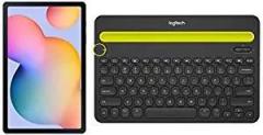 Samsung Galaxy Tab S6 Lite 26.31 cm, S Pen in Box, Slim and Light, Dolby Atmos Sound, 4 GB RAM, 64 GB ROM, Wi Fi+LTE, Oxford Grey + Logitech K480 Bluetooth Keyboard