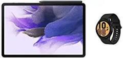 Samsung Galaxy Tab S7 FE 31.5 cm Large Display, Slim Metal Body, Dolby Atmos Sound, S Pen in Box, RAM 4 GB, ROM 64 GB Expandable, Wi Fi Tablet, Mystic Black & Galaxy Watch4 Bluetooth