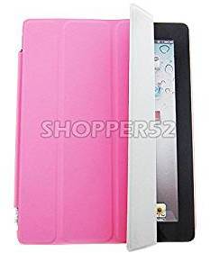 Unique Gadget Pink Magnetic Smart Cover Companion Back Case for Apple iPad 2 3 with Wake And Sleep