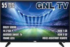 Gnl 55 inch (139 cm) 2160p Fameless 2023 (Black) Smart Android 4K LED TV