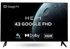 Heim 43 inch (109 cm) Bezel Less Series FHD Google (Black) Smart LED TV