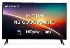 Heim 43 inch (109 cm) Bezel Less Series Google (Black) Smart 4K Ultra HD LED TV