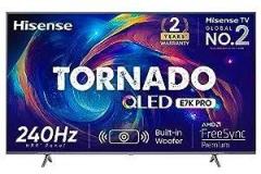 Hisense 55 inch (139 cm) Tornado Series 55E7K PRO (Dark Grey) Smart 4K Ultra HD QLED TV