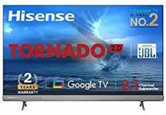 Hisense 65 inch (164 cm) Tornado 2.0 Series Google 65A7H (Silver) Smart 4K Ultra HD LED TV