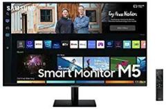 Samsung 27 inch (68.58 cm) M5 FHD Monitor, Speakers, Remote, 1 Billion Color, apps, Plus, Office 365, Apple Airplay, Dex, Bluetooth (LS27BM500EWXXL, Black) Smart Smart TV
