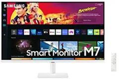 Samsung 32 inch (80 cm) 3840 x 2160 Pixels M7 Monitor, Type C, apps, Plus, Office 365, Apple Airplay, Dex, Bluetooth, IOT, Speakers, Remote (LS32BM701UWXXL, White) Smart Smart 4K UHD TV