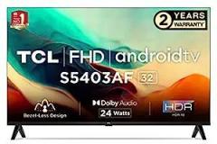 Tcl 32 inch (80.04 cm) Bezel Less S Series FHD 32S5403AF (Black) Smart Android LED TV