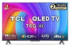 Tcl 43 inch (108 cm) Google 43T6G (Black) Smart 4K Ultra HD QLED TV