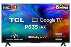 Tcl 43 inch (108 cm) Metallic Bezel Less Series Google 43P635 (Black) Smart 4K Ultra HD LED TV