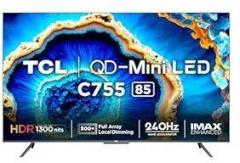 Tcl 85 inch (215 cm) QD Mini Google 85C755 (Black) Smart 4K Ultra HD LED TV