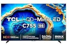 Tcl 98 inch (249 cm) QD Mini Google 98C755 (Black) Smart 4K Ultra HD LED TV
