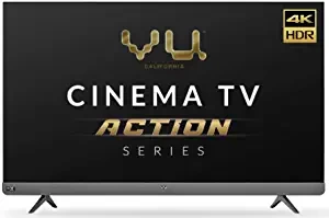 Vu 65 inch (164 cm) Cinema Action Series 65LX (Black) (2021 Model) I With 100 watt Front Soundbar Smart Android 4K Ultra HD LED TV