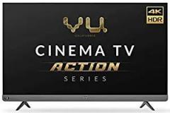 Vu 55 inch (139 cm) Cinema Action Series 55LX (Black) (2021 Model) I With 100 watt Front Soundbar Smart Android 4K Ultra HD LED TV