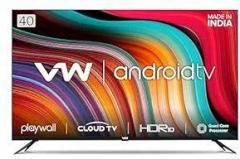 Vw 40 inch (101 cm) Playwall Frameless Series VW40F1 (Black) Android Smart Full HD LED TV