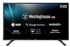 Westinghouse 32 inch (80 cm) Certified WH32SP12 (Black) (2021 Model) Smart Android HD Ready LED TV