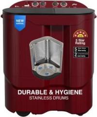 Godrej 10.5 Kg WSEDGE JAZZ 105 5.0 DB3 M CSRD Semi Automatic Top Load Washing Machine (5 Star, Toughened Glass Lid With Stainless Steel Drum, Drying at 1440 RPM Speed Grey, Maroon)