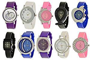 A R Sales Analogue Multicolor Dial Women's Watch Combo Of 10 Ar 1+3+4+6+7+9+10+11+12+15