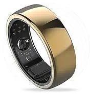 aaboRing, Health & Fitness Tracker Smart Ring, Advance Sleep Monitoring, Stress & Activity Tracking, Titanium, IP68 Waterproof US Size No 7, Wireless Glittering Gold