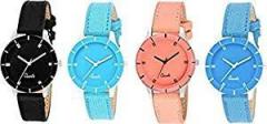Acnos 4 Stylist Analog Watches Combo Set for Women Pack of 4 605 blk sb org blu