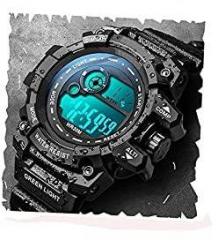 Acnos Brand Digital Watch Shockproof Multi Functional Automatic Full Black Color Strap Waterproof Digital Sports Watch for Men's Kids Watch for Boys Watch for Men Pack of 1