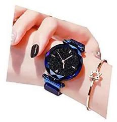 Acnos Casual Magnet Analogue Girl's Watch Black Dial Blue Colored Strap mgnt blue