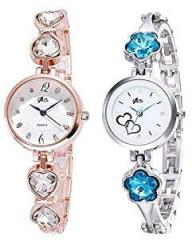 Acnos Luxury Analogue Girl's Watch Multicolour Dial Womens Standard Colored Strap Pack of 2