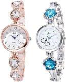 Acnos Premium Luxury Analogue Girl's Stainless Steel Watch Multicolour Dial Womens Standard Colored Strap Pack of 2