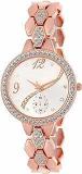 Acnos Premium Round Diamond Silver Dial Analogue Watch for Women's and Girl's Pack of 1 LOREM215