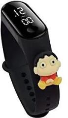 ADAMO ADAMO Digital Unisex Child Watch Black Shinchan Dial Black Colored Strap