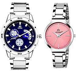 ADAMO Designer Couple Combo Wrist Watch 108 816SM06