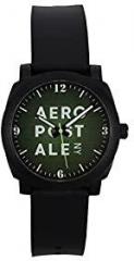 Aeropostale Unisex Wrist Watch Brass Printed Green Dial Rubber Straps Analogue Watch