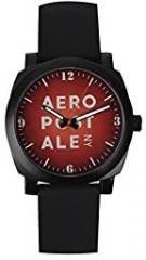 AEROPOSTALE Unisex Wrist Watch Brass Printed Orange Dial & Black Rubber Straps Analogue Watch