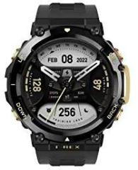 Amazfit Amazfit T Rex 2 Premium Multisport GPS Sports Watch, Real time Navigation, Strength Exercise, 150+ Sports Modes& 10 ATM Waterproof, HR, SpO2 Monitoring and 24 day Long Battery Life Astro Black & Gold