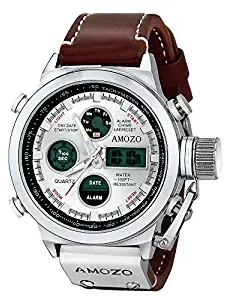 Muscular Series Analog & Digital Men's Watch, Boy's Watch with Leather Strap AMZ0606