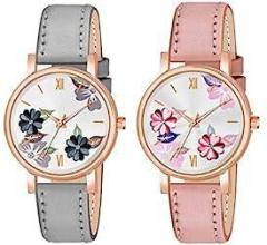 Analog 6 Different Color Flowered Dial Watch for Womens and Girls Single and Combo Watches for Women and Girl Pack of 2 and Pack of 3