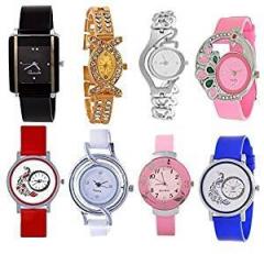 Analog Multi Color Watches for Girls Women Pack of 8