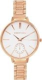Analog Women's Watch White Dial Gold Colored Strap