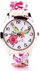 Analogue Girl's & Women's Watch Multicolour Dial Pink Colored Strap