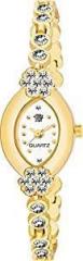 Analogue Girls' & Women's Watch White Dial Gold Colored Strap