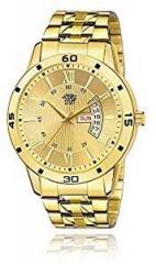 Analogue IPG Gold Dial Day & Date Display Analogue Watch for Men and Boys