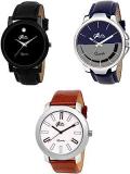 Analogue Men's Watch Pack of 3 Multicolored Dial Multicolored Colored Strap